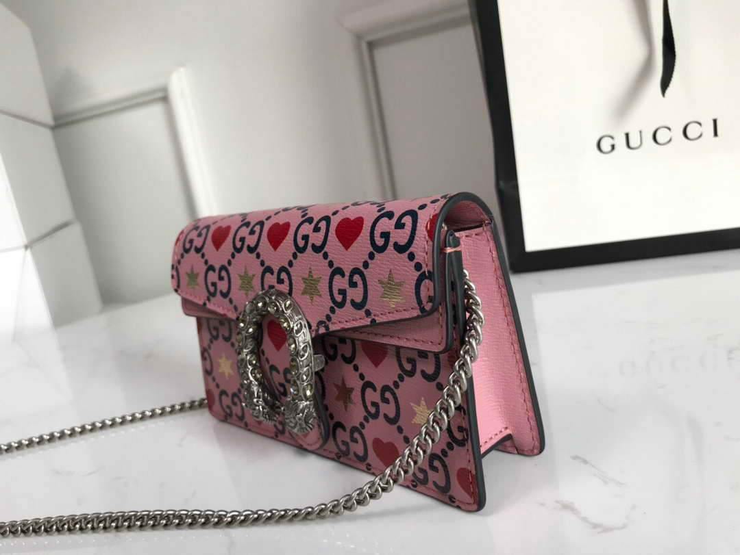 Gucci 476432 GG Dionysus Super Mini Leather Bag Pink - luxibagsmall