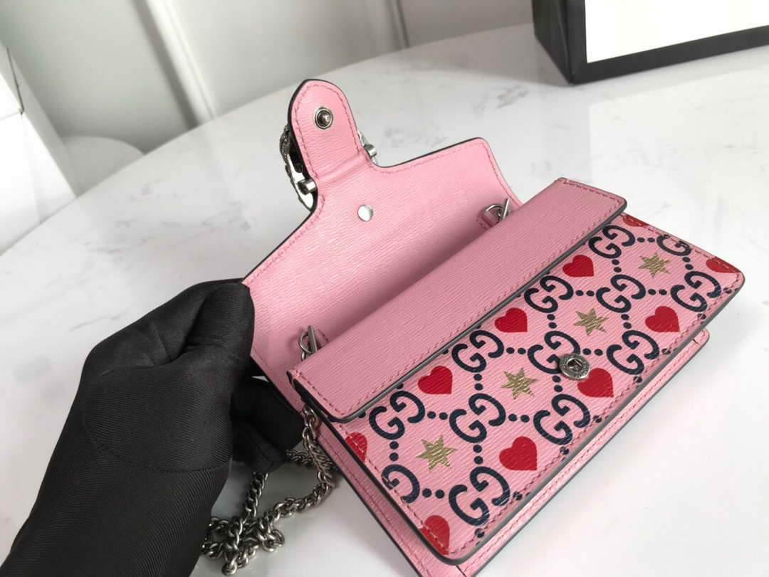 Gucci 476432 GG Dionysus Super Mini Leather Bag Pink - luxibagsmall