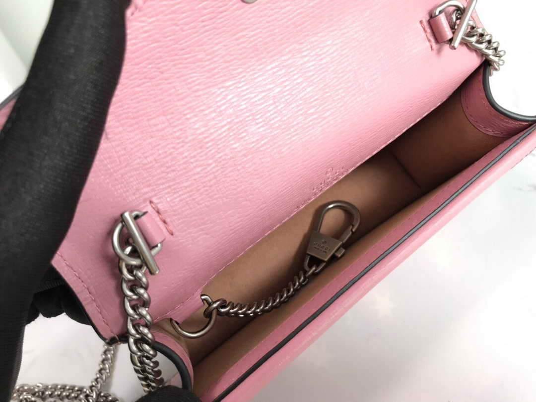 Gucci 476432 GG Dionysus Super Mini Leather Bag Pink - luxibagsmall