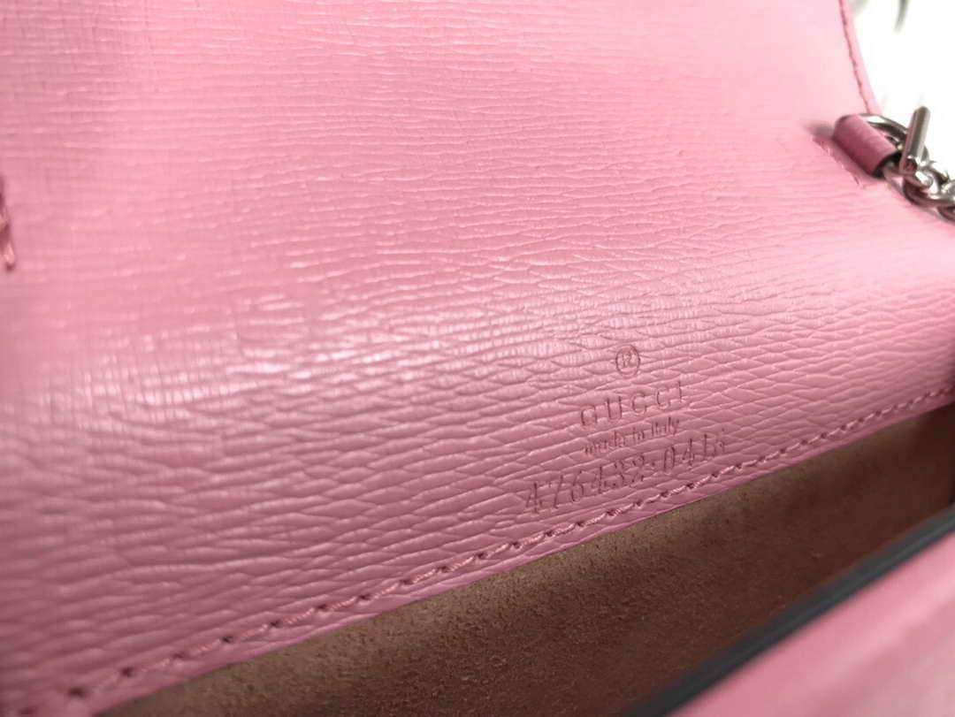 Gucci 476432 GG Dionysus Super Mini Leather Bag Pink - luxibagsmall