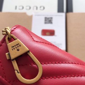 Gucci 476433 GG Marmont Matelassé Leather Super Mini Bag Red - luxibagsmall