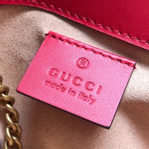 Gucci 476433 GG Marmont Matelassé Leather Super Mini Bag Red - luxibagsmall