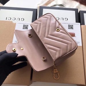 Gucci 476433 GG Marmont Matelassé Leather Super Mini Bag Light Pink - luxibagsmall