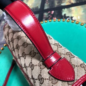 Gucci 498110 GG Marmont Small Top Handle Bag Black Red - luxibagsmall