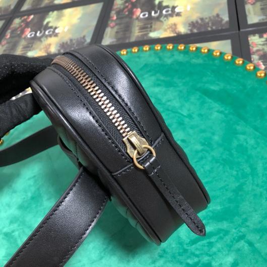 Gucci 523380 GG Marmont Matelassé Belt Bag 448065 Black - luxibagsmall