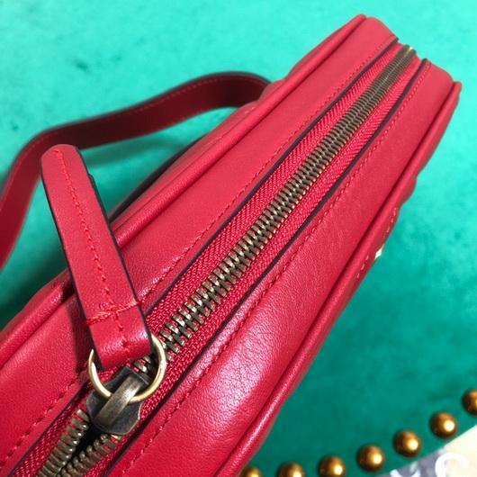 Gucci 523380 GG Marmont Matelassé Belt Bag 448065 Red - luxibagsmall