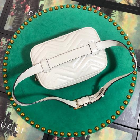 Gucci 523380 GG Marmont Matelassé Belt Bag 448065 White - luxibagsmall