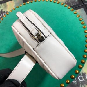 Gucci 523380 GG Marmont Matelassé Belt Bag 448065 White - luxibagsmall