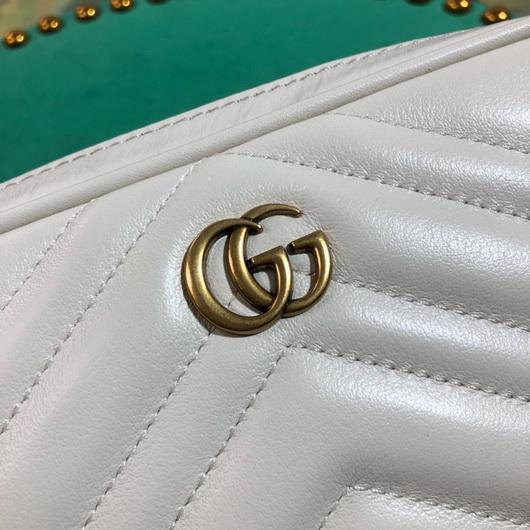 Gucci 523380 GG Marmont Matelassé Belt Bag 448065 White - luxibagsmall