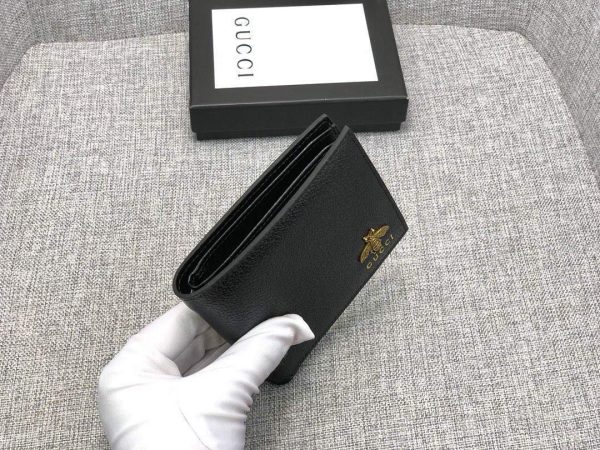 Gucci 523664 Animalier leather wallet fold men short section wallet credit card holder - luxibagsmall