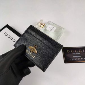 Gucci 523685 Men‘s card holders and coin cases Animalier leather card case - luxibagsmall