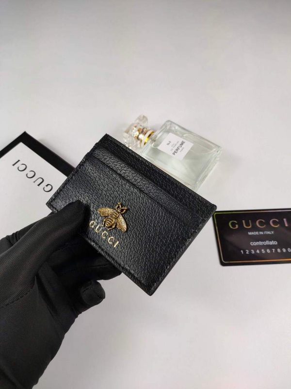 Gucci 523685 Men‘s card holders and coin cases Animalier leather card case - luxibagsmall