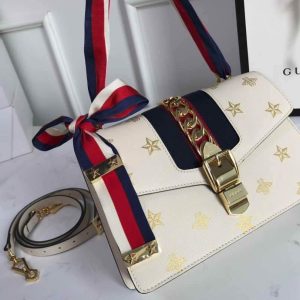 Gucci 524405 GG Sylvie Small Shoulder Bag Beige - luxibagsmall