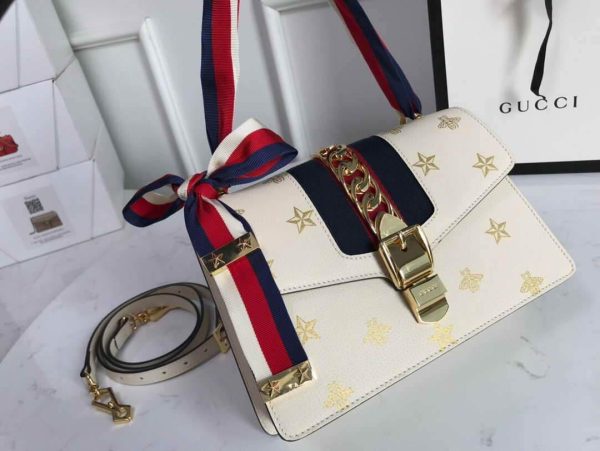 Gucci 524405 GG Sylvie Small Shoulder Bag Beige - luxibagsmall