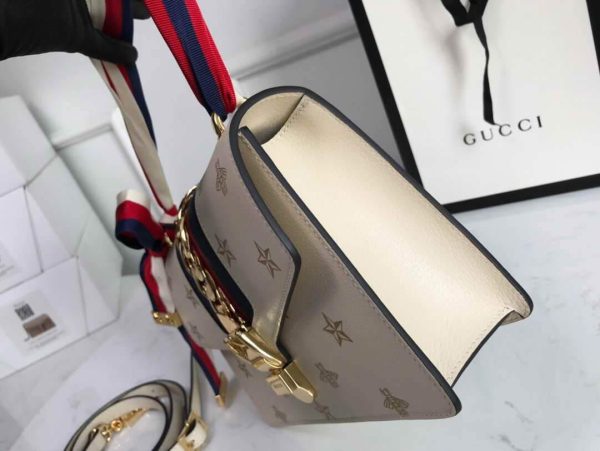 Gucci 524405 GG Sylvie Small Shoulder Bag Beige - luxibagsmall