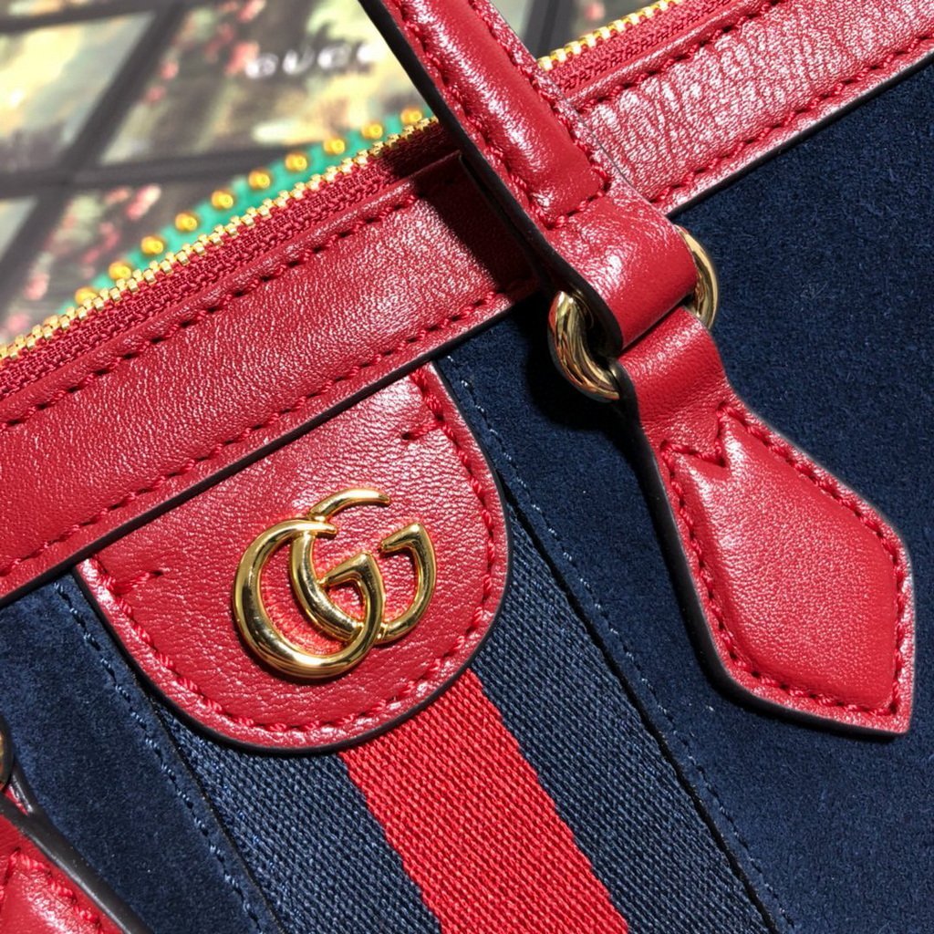 Gucci 524537 Gucci Ophidia GG Medium Tote Shoulder Bag Navy blue - luxibagsmall