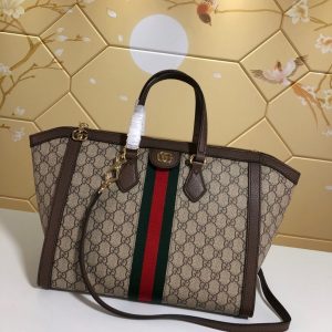 Gucci 524537 Ophidia GG Medium Tote Brown Bag - luxibagsmall