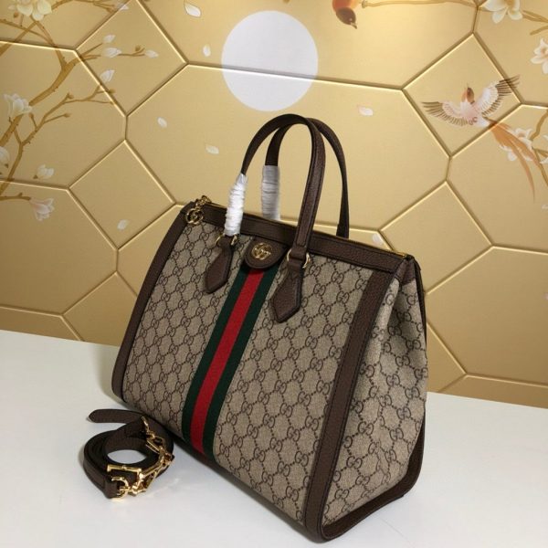 Gucci 524537 Ophidia GG Medium Tote Brown Bag - luxibagsmall