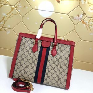 Gucci 524537 Ophidia GG Medium Tote Red Bag - luxibagsmall