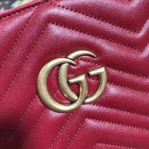 Gucci 524578 GG Marmont Matelassé Shoulder Bag Red - luxibagsmall