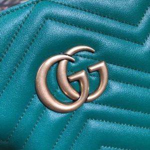 Gucci 524578 GG Marmont Matelassé Shoulder Bag Green - luxibagsmall