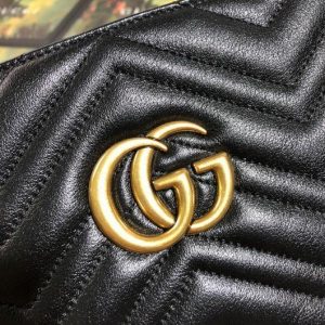 Gucci 524578 GG Marmont Matelassé Shoulder Bag Black - luxibagsmall