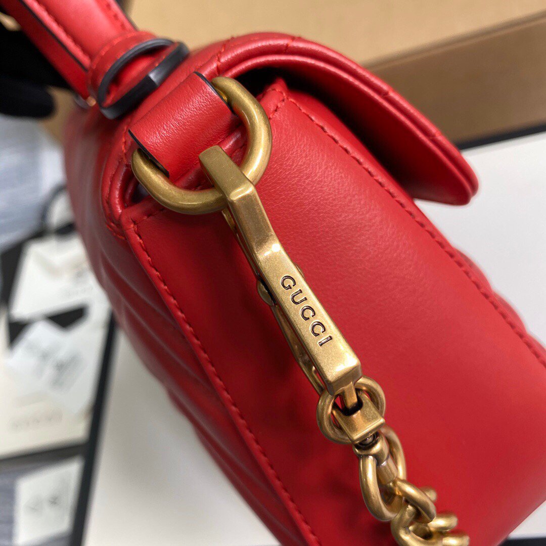 Gucci â€?47260 GG Marmont Mini Top Handle Bag Red - luxibagsmall