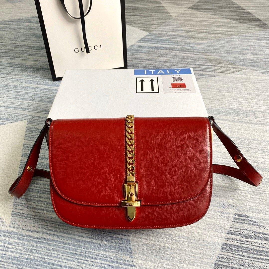 Gucci 601067 Sylvie 1969 Small Shoulder Bag Red - luxibagsmall