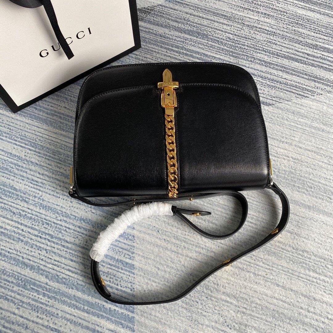 Gucci 601067 Sylvie 1969 Small Shoulder Bag Black - luxibagsmall