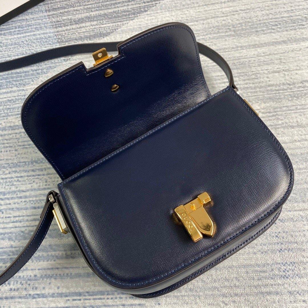 Gucci 615965 Sylvie 1969 flap mini shoulder bag Navy blue - luxibagsmall