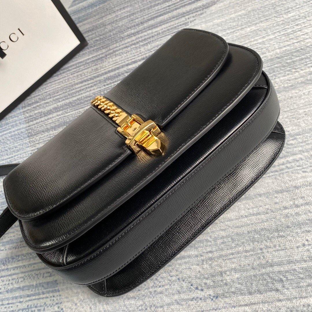 Gucci 601067 Sylvie 1969 Small Shoulder Bag Black - luxibagsmall