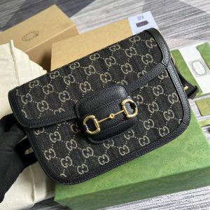 xubag.ru-gucci-602204-horsebit-1955-shoulder-bag-black-and-ivory-gg-denim-jacquard-04