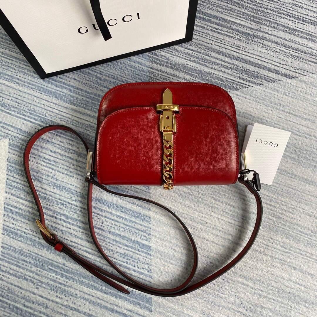 Gucci 615965 Sylvie 1969 Flap Mini Shoulder Bag Red - luxibagsmall