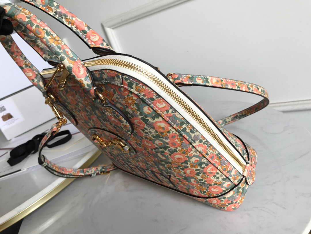 Gucci 620850 GG Horsebit 1955 Top Handle Bag Printing Liberty - luxibagsmall