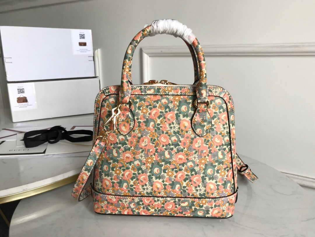 Gucci 621220 GG Horsebit 1955 Small Top Handle Bag Printing Liberty - luxibagsmall