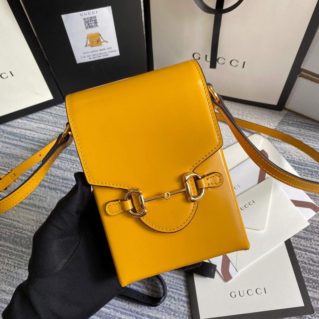 Gucci 625615 Gucci Horsebit 1955 Mini Bag Yellow - luxibagsmall