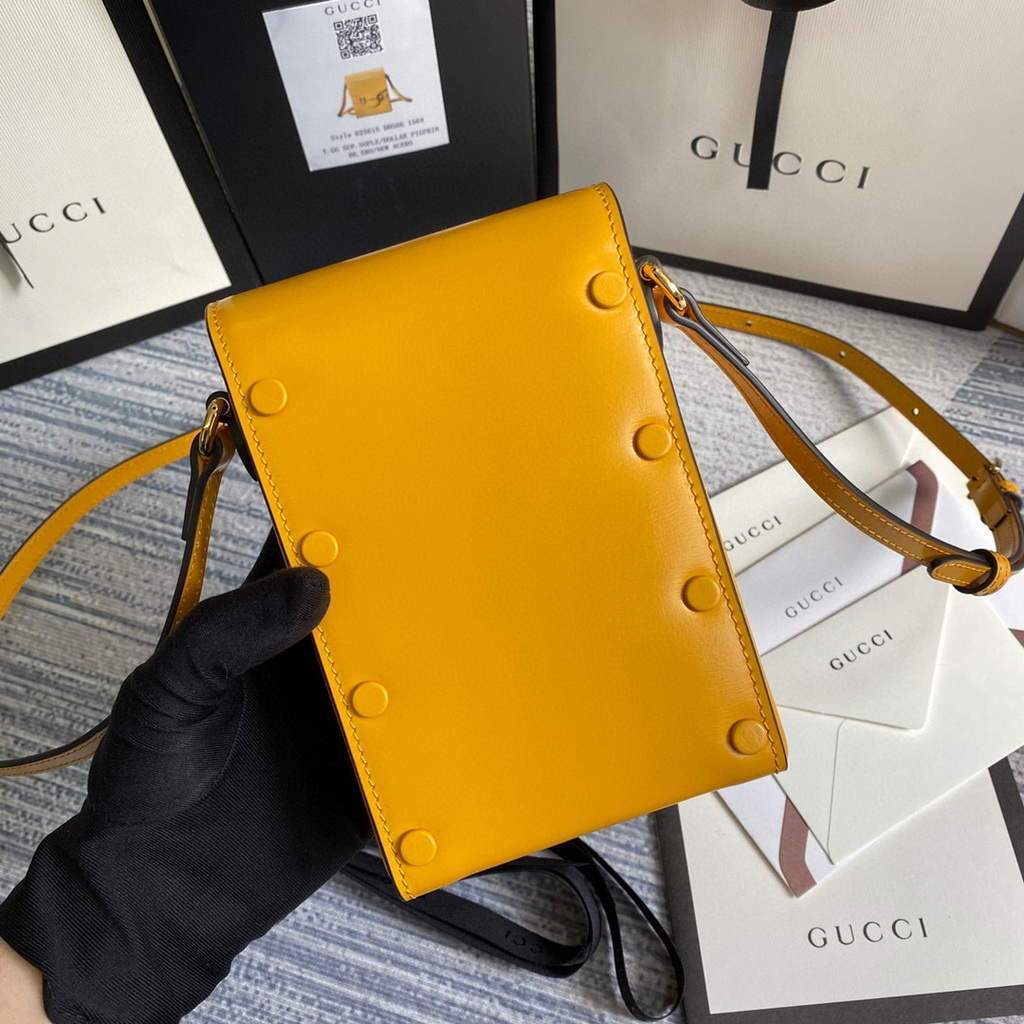 Gucci 625615 Gucci Horsebit 1955 Mini Bag Yellow - luxibagsmall