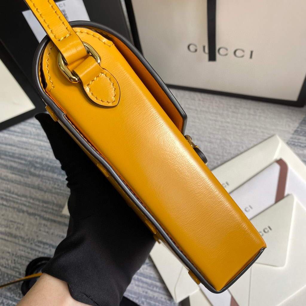 Gucci 625615 Gucci Horsebit 1955 Mini Bag Yellow - luxibagsmall