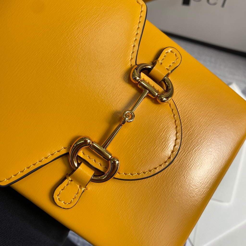 Gucci 625615 Gucci Horsebit 1955 Mini Bag Yellow - luxibagsmall