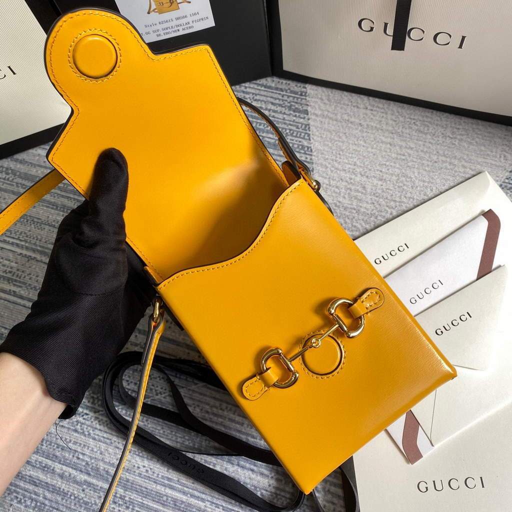 Gucci 625615 Gucci Horsebit 1955 Mini Bag Yellow - luxibagsmall