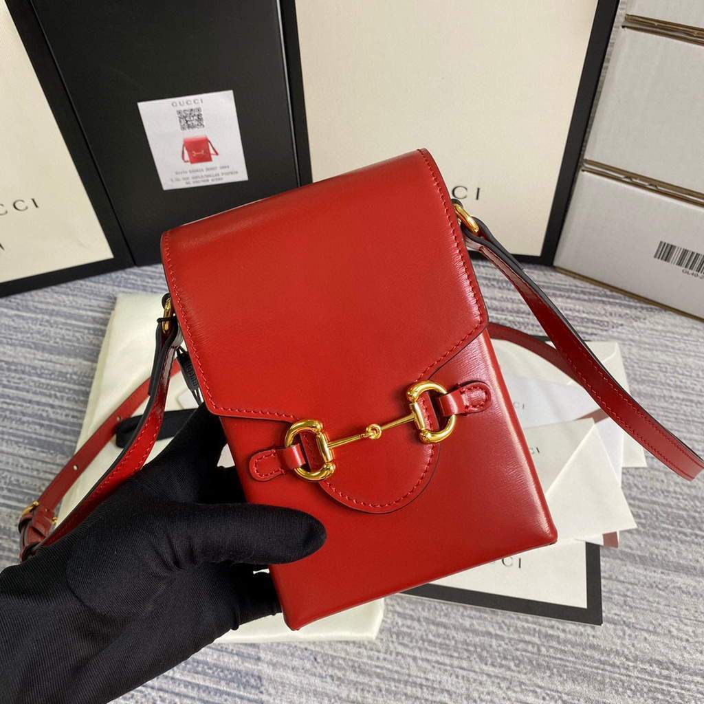 Gucci 625615 Messengers Gucci Horsebit 1955 Mini Bag Red - luxibagsmall