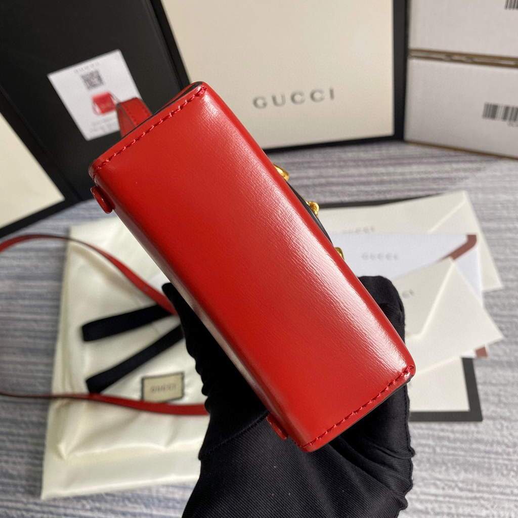 Gucci 625615 Messengers Gucci Horsebit 1955 Mini Bag Red - luxibagsmall