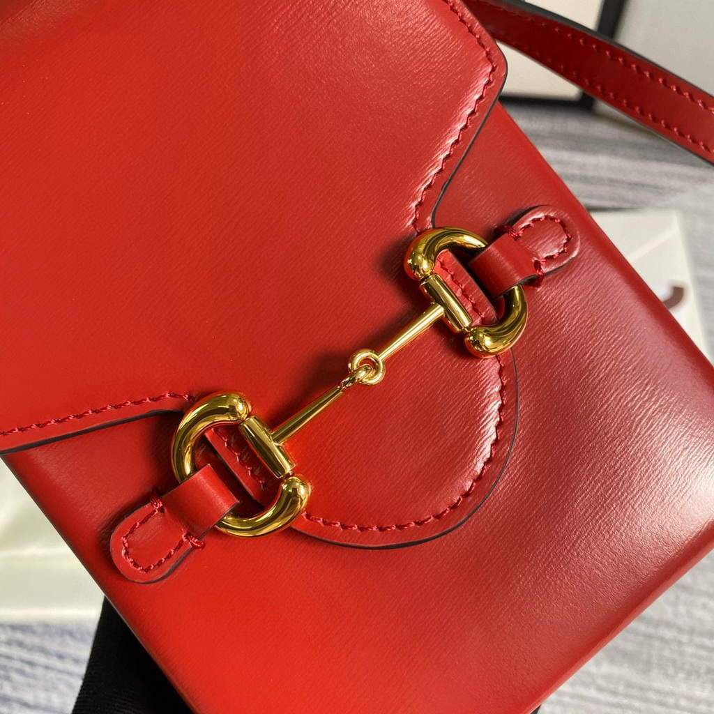 Gucci 625615 Messengers Gucci Horsebit 1955 Mini Bag Red - luxibagsmall