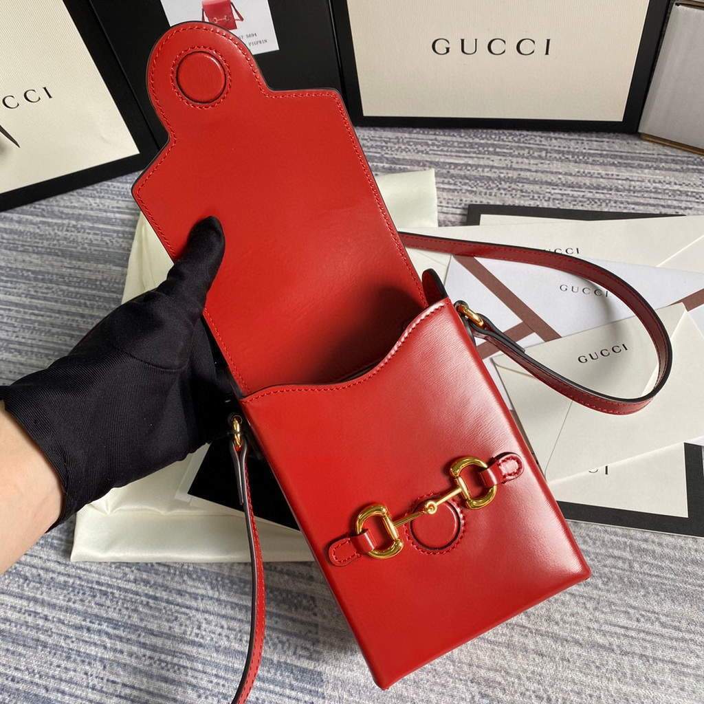 Gucci 625615 Messengers Gucci Horsebit 1955 Mini Bag Red - luxibagsmall