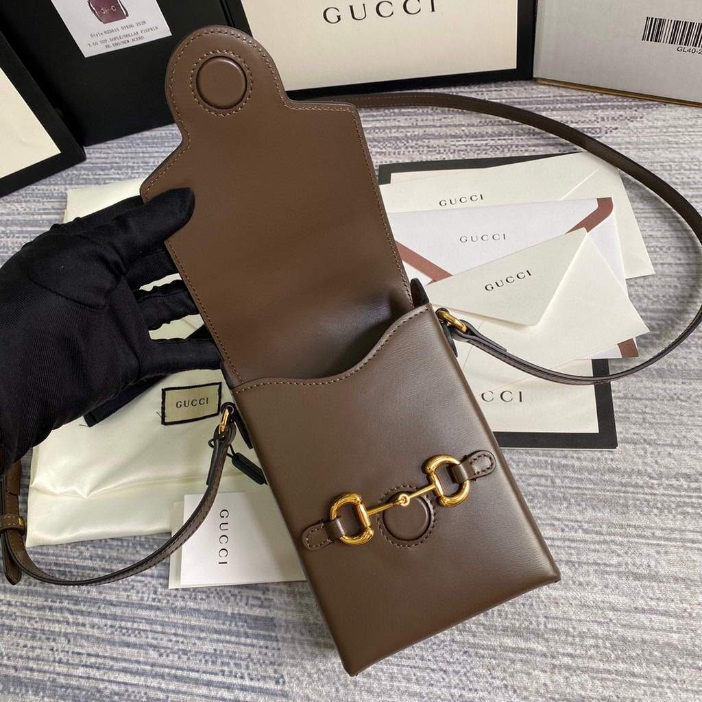 Gucci 625615 Gucci Horsebit 1955 Mini Bag Brown - luxibagsmall