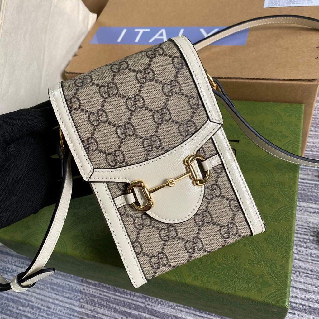 Gucci 625615 Gucci Horsebit 1955 Mini Bag White - luxibagsmall