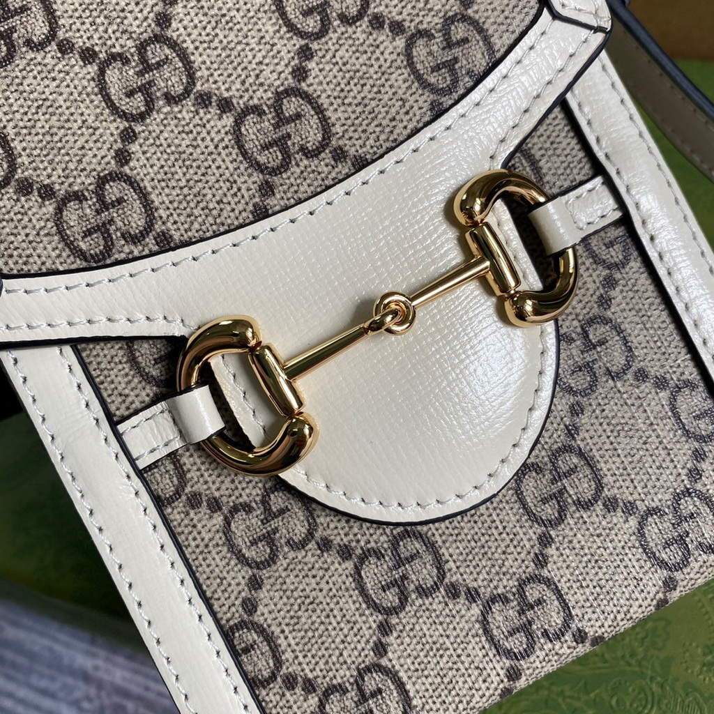 Gucci 625615 Gucci Horsebit 1955 Mini Bag White - luxibagsmall