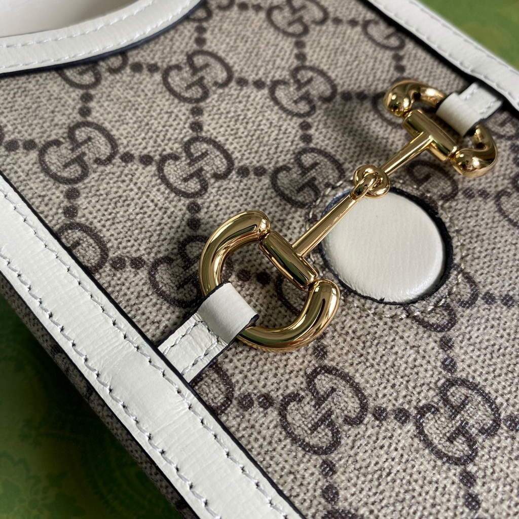 Gucci 625615 Gucci Horsebit 1955 Mini Bag White - luxibagsmall