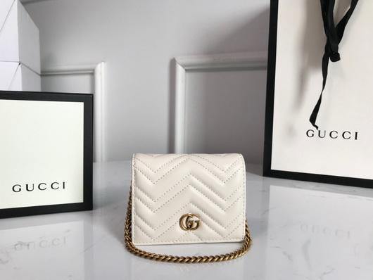 Gucci 625693 GG Marmont Card Case Wallet White - luxibagsmall