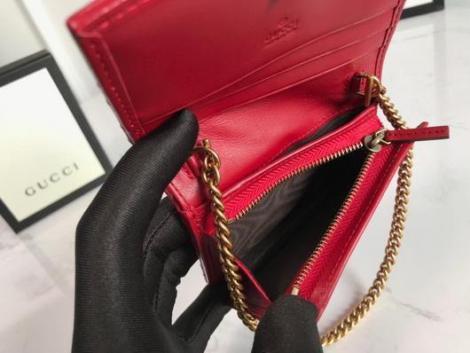 Gucci 625693 GG Marmont Card Case Wallet Red - luxibagsmall
